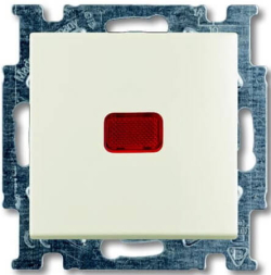 Кнопочный выключатель ABB Basic 55 с подсветкой (шале-белый) 2CKA001413A1100