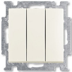Трехклавишный выключатель ABB Basic 55 (шале белый) 2CKA001012A2183