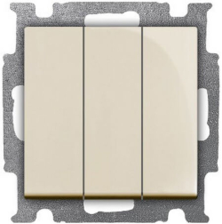 Трехклавишный выключатель ABB Basic 55 (слоновая кость) 2CKA001012A2158