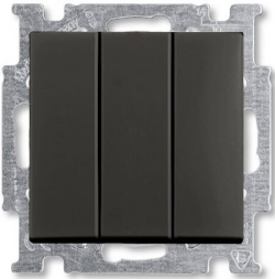 Трехклавишный выключатель ABB Basic 55 (шато-чёрный) 2CKA001012A2173