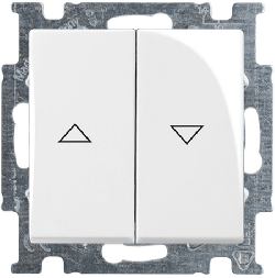 Выключатель для жалюзи ABB Basic 55 с фиксацией (альпийский белый) 2CKA001012A2147