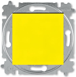 Выключатель одноклавишный ABB Levit (желтый/дымчатый чёрный) 3559H-A01445 64W 2CHH590145A6064
