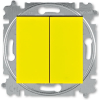 Переключатель двухклавишный ABB Levit (желтый/дымчатый черный) 3559H-A52445 64W 2CHH595245A6064