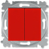 Переключатель двухклавишный ABB Levit (красный/дымчатый черный) 3559H-A52445 65W 2CHH595245A6065