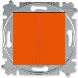 Переключатель двухклавишный ABB Levit (оранжевый/дымчатый черный) 3559H-A52445 66W 2CHH595245A6066