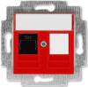 Розетка компьютерная кат. 6 и заглушка ABB Levit (красный) 5014H-A61017 65W 2CHH296117A6065