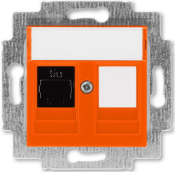 Розетка компьютерная кат. 5е и заглушка ABB Levit (оранжевый) 5014H-A51017 66W 2CHH295117A6066