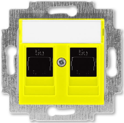 Розетка компьютерная двойная ABB Levit кат. 5e (желтый) 5014H-A51018 64W 2CHH295118A6064