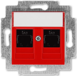 Розетка компьютерная двойная ABB Levit кат. 5e (красный) 5014H-A51018 65W 2CHH295118A6065
