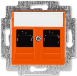 Розетка компьютерная двойная ABB Levit кат. 5e (оранжевый) 5014H-A51018 66W 2CHH295118A6066