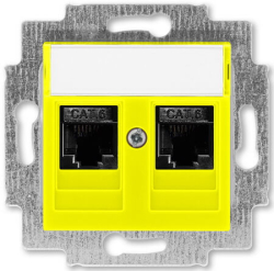 Розетка компьютерная двойная ABB Levit кат. 6 (желтый) 5014H-A61018 64W 2CHH296118A6064