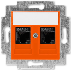 Розетка компьютерная двойная ABB Levit кат. 6 (оранжевый) 5014H-A61018 66W 2CHH296118A6066