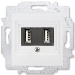 USB зарядка двойная ABB Levit (серый) 5014H-A00040 16W 2CHH290040A6016