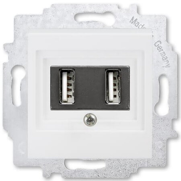 USB зарядка двойная ABB Levit (серый) 5014H-A00040 16W 2CHH290040A6016