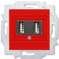 USB зарядка двойная ABB Levit (красный) 5014H-A00040 65W 2CHH290040A6065