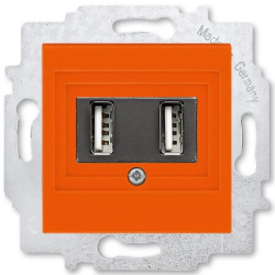 USB зарядка двойная ABB Levit (оранжевый) 5014H-A00040 66W 2CHH290040A6066