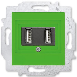 USB зарядка двойная ABB Levit (зеленый) 5014H-A00040 67W 2CHH290040A6067