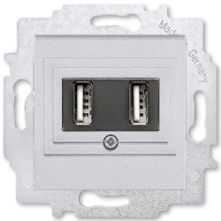 USB зарядка двойная ABB Levit (серебро) 5014H-A00040 70W 2CHH290040A6070
