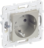 Розетка IEK SKANDY с заземлением со шторками 16А SK-R04Sh (шампань) SK-R14-16-K37