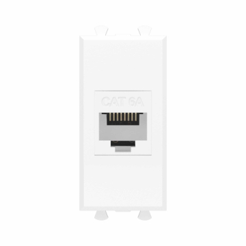Компьютерная розетка DKC Avanti RJ-45 без шторки кат. 6А 1 модуль (белое облако) 4400671