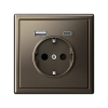 Зарядка USB (А+С) с розеткой ArtGallery (мокко) GAL000632