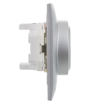 Розетка 2-ая с/з 16А в сборе IEK SKANDY SK-R08S (серебряный) SK-R21-16-K23-F