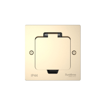 Лючок Systeme Elecrtic MultiDesk на 2 модуля IP44 с монтажной коробкой для стены, фальшпола, стола, тип MDK20 (никель) MDK20102NA