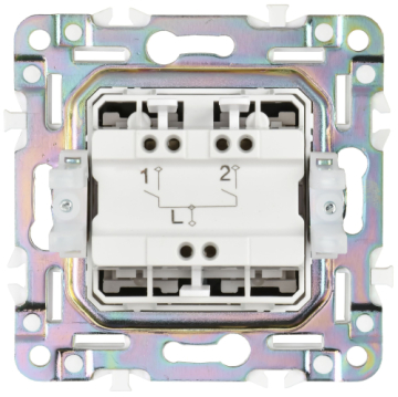 Выключатель 2-клавишный IEK SKANDY 10А SK-V04N (никель) SK-V20-0-10-K50
