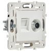 Розетка TV+RJ45 кат.6E IEK SKANDY SK-A15W (арктический белый) SK-AK20-2-K01