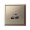 Розетка USB ArtGallery тип А/тип С высокоскор. заряд 45W QC PD (шампань) GAL000529