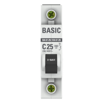 Автоматический выключатель EKF Basic ВА 47-29 1Р 25А 4,5кА (х-ка С) mcb4729-1-25C