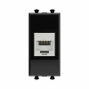 Компьютерная розетка DKC Avanti RJ-45 без шторки кат. 6А экранированная 1 модуль (черный квадрат) 4402771