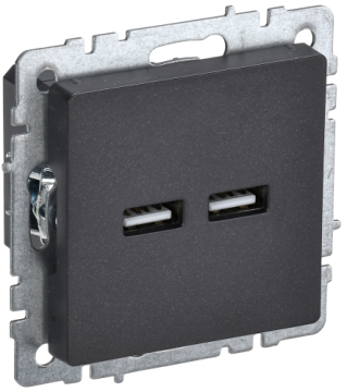 Розетка USB BRITE A+A 3,1А черный РЮ10-1-БрЧ BR-U21-D31-K02