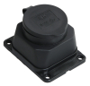 Розетка одноместная IEK OMEGA с защитной крышкой РБ13-1-0м IP44 (черная) PKR11-016-2-K02