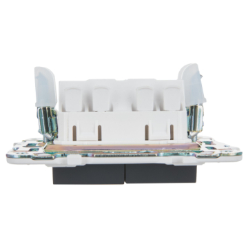 Выключатель проходной 2-клавишный IEK SKANDY с индикацией 10А SK-V10G (графит) SK-V22-1-10-K53