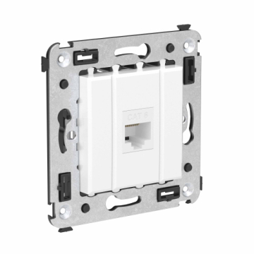 Компьютерная розетка Avanti RJ-45 без шторки в стену кат.6 одинарная (Белое облако) 4400693