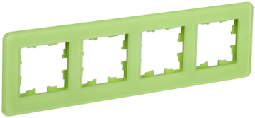 Рамка 4-м скругленная BRITE DECOR Эко грин матовый стекло РУ-4-2-Бр BR-M42-G-41-K06