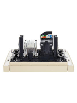 Розетка TV+RJ45 кат.5E FORTE&PIANO FP436 (ваниль) FP-AK20-1-K10