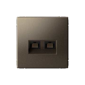 Розетка компьютерная двойная RJ45 ArtGallery 5е (мокко) GAL000685