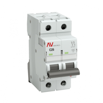 Автоматический выключатель EKF Averes AV-10 2P 25А 10kA (х-ка C) mcb10-2-25C-av