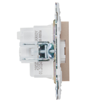 Розетка IEK SKANDY с заземлением без шторок 16А SK-R05Sa (песочный) SK-R11-16-K98