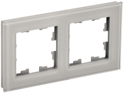 Рамка 2-м BRITE DECOR Дымчатый глянец стекло РУ-2-2-БрД BR-M22-G-K30