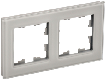 Рамка 2-м BRITE DECOR Дымчатый глянец стекло РУ-2-2-БрД BR-M22-G-K30
