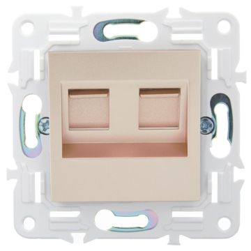 Розетка компьютерная двойная IEK SKANDY RJ45 кат.5E SK-K03Sa (песочыный) SK-K20-1-K98