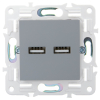 Розетка USB A+A 3,1А IEK SKANDY SK-R15Gr (серый) SK-U21-D31-K03
