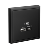 Розетка USB ArtGallery тип А/тип С высокоскор. заряд 45W QC PD (карбон) GAL001029