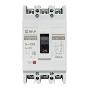 Автоматический выключатель EKF PROxima ВА-99М 63/20А 3P 25кА mccb99-63-20m