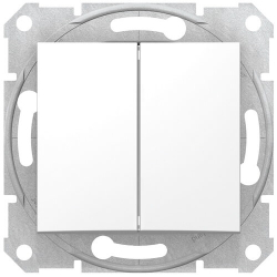 Выключатель двухклавишный Sedna (белый) SDN0300121