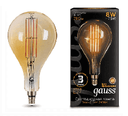 Gauss светодиодная лампа LED Vintage Filament A160 8W E27 Golden 149802008
