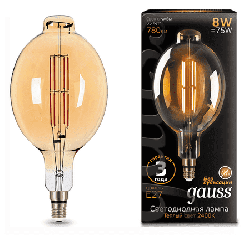 Gauss светодиодная лампа LED Vintage Filament BT180 8W E27 Golden 151802008